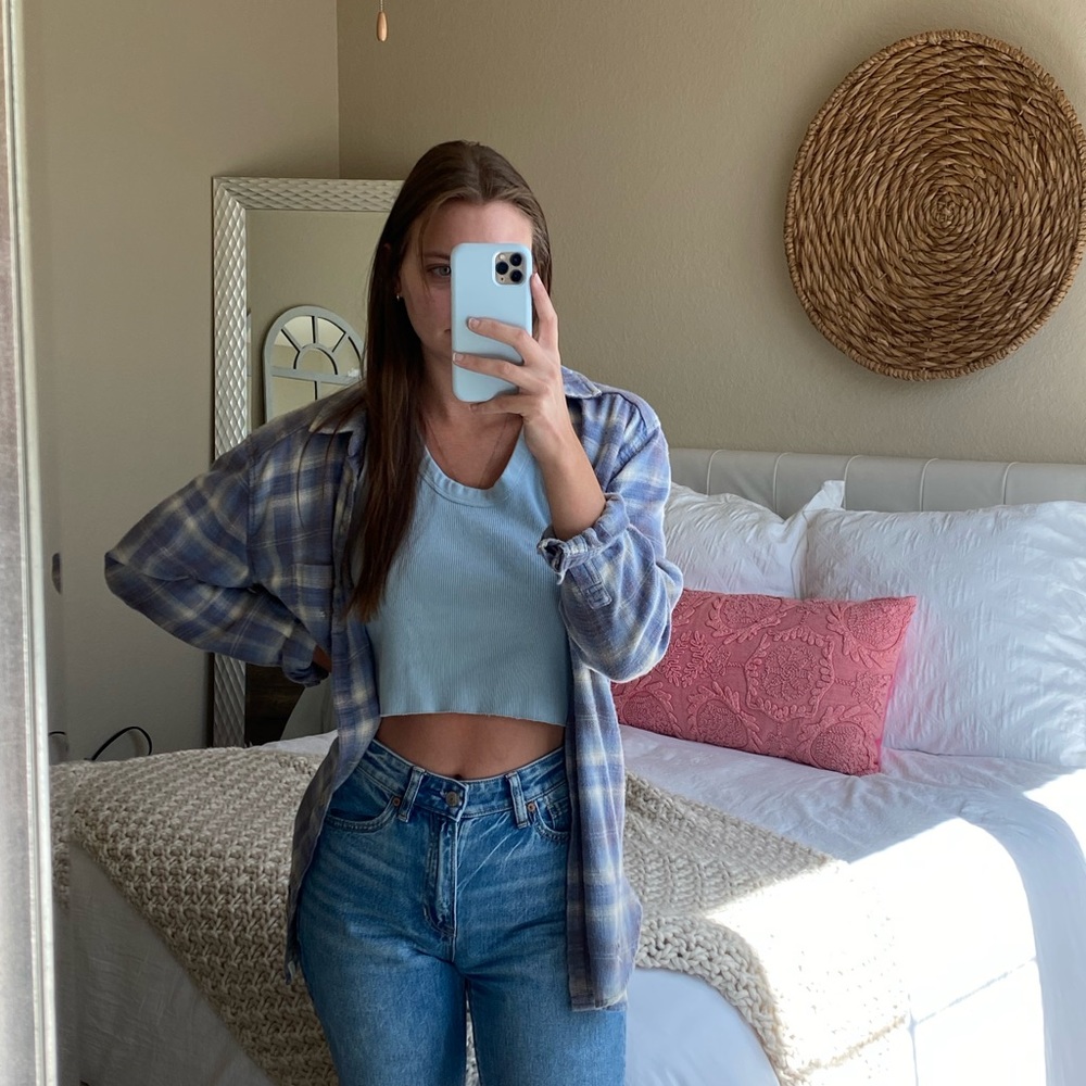 Distressed American eagle flannel